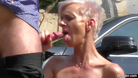 Cute blonde fucked and with a dildo