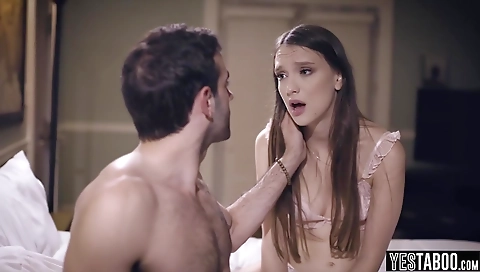 Spanish slut loves to ride her huge cock