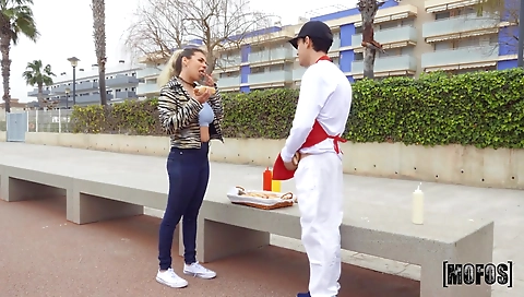 Sexy brunette hair with a dildo fucks